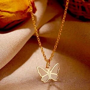 14k Gold plated butterfly necklace ✨